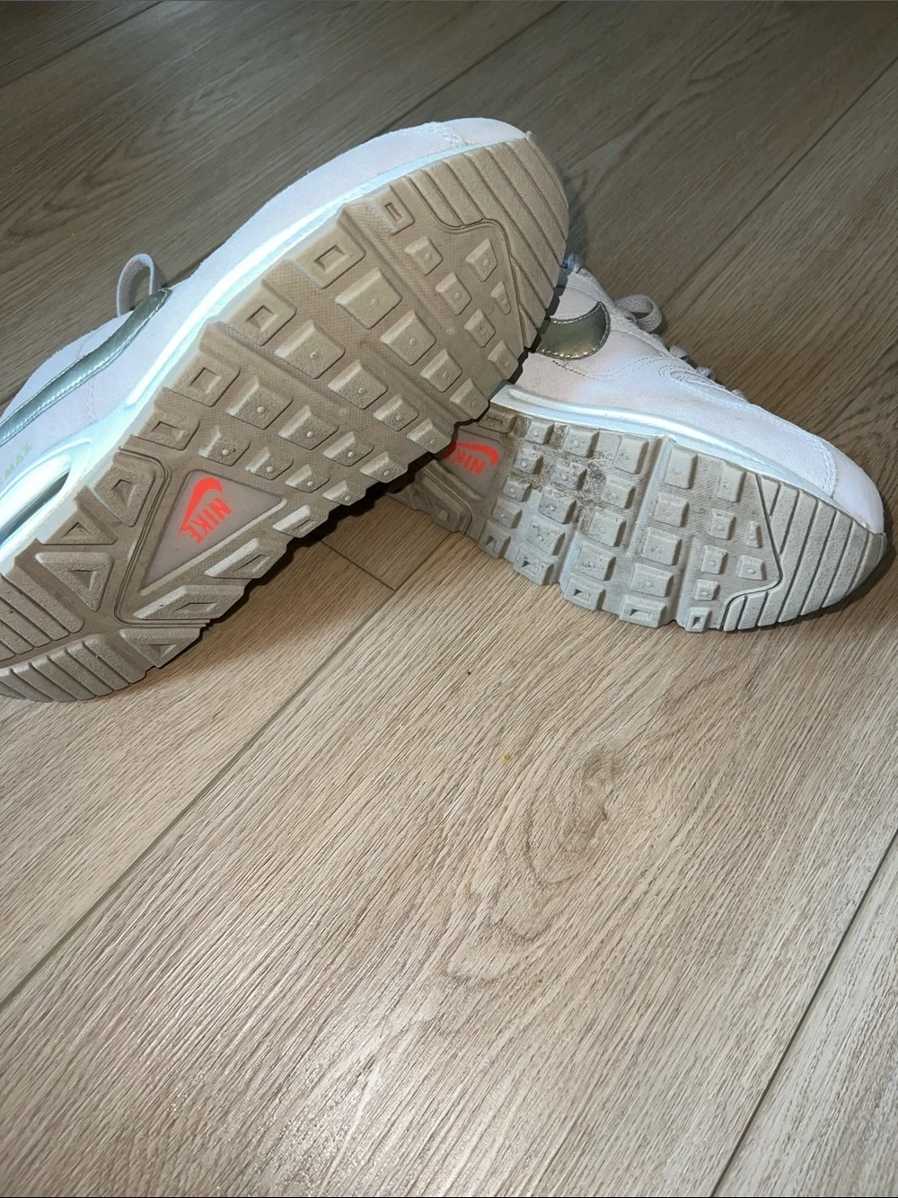 Nike Women's Air Max Command Sneakers in Light Beige with Gold Swoosh - Picture 5 of 10
